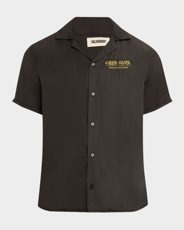 Alchemist Men's Miguel Short-Sleeve Embroidered Camp Shirt