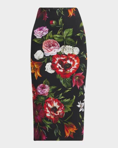 Dolce&Gabbana Stanemoni Gigli Floral Midi Skirt