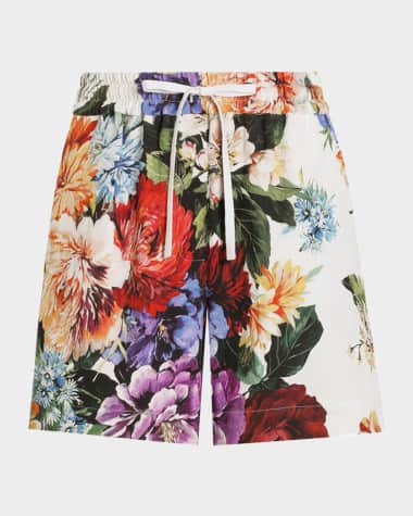 Dolce&Gabbana Floral Bouquet Creton Drawstring Shorts