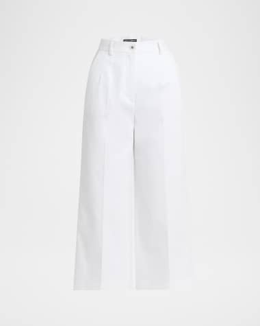 Dolce&Gabbana High-Rise Cotton Gabardine Wide-Leg Crop Pants