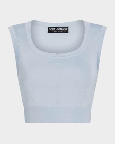 Dolce&Gabbana Pointelle Knit Crop Sleeveless Sweater