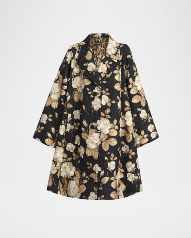 Dolce&Gabbana Floral Print Crinkle Coat