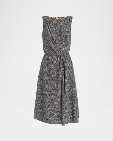 Dolce&Gabbana Draped Chevron Crepe Midi Dress