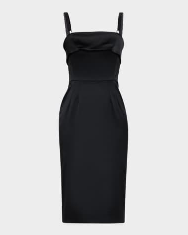 Dolce&Gabbana Satin Sleeveless Sheath Midi Dress