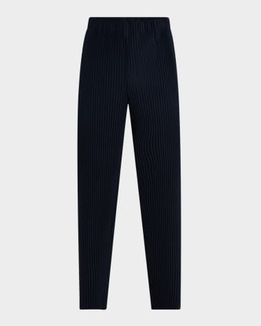 Homme Plisse Issey Miyake Men's Pleated Flat-Front Pants