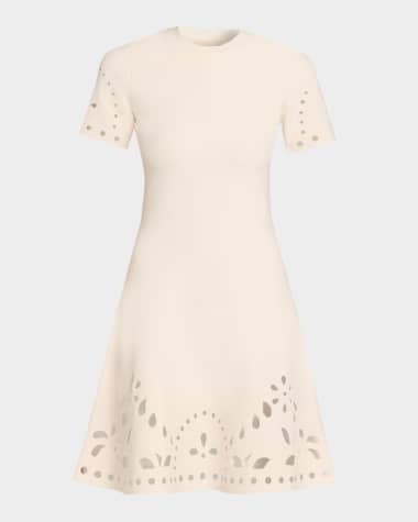Ulla Johnson Fania Short-Sleeve Eyelet Mini Dress