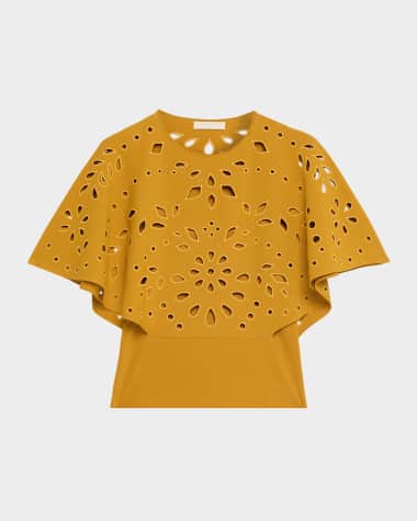 Ulla Johnson Josie Cape-Sleeve Knit Top