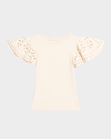 Ulla Johnson Edith Knit Ruffle-Sleeve Top