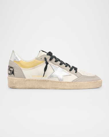 Golden Goose Men's Ballstar Metallic Leather Low-Top Sneakers, Exclusive