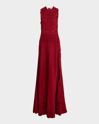 Ulla Johnson Genoveva Crochet Floral Knit Sleeveless Maxi Dress