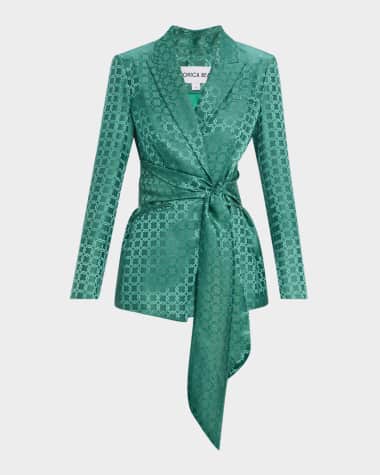 Veronica Beard Issel Printed Tie-Front Jacket