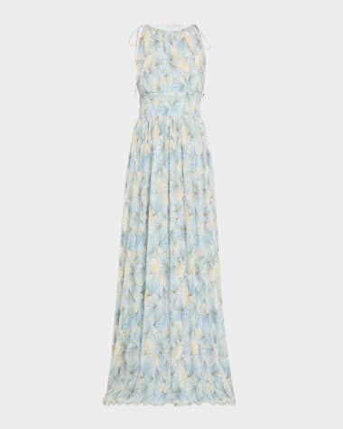 Veronica Beard Yardley High-Neck Maxi Dress