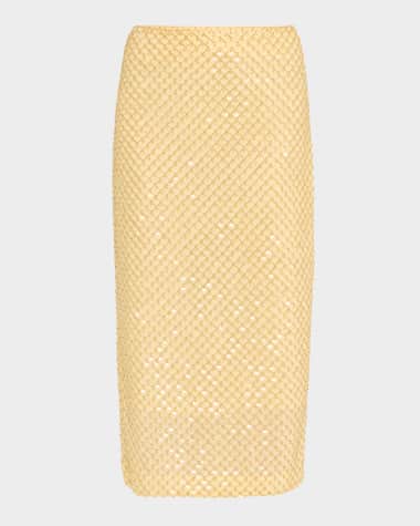 Veronica Beard Allora Beaded Midi Skirt
