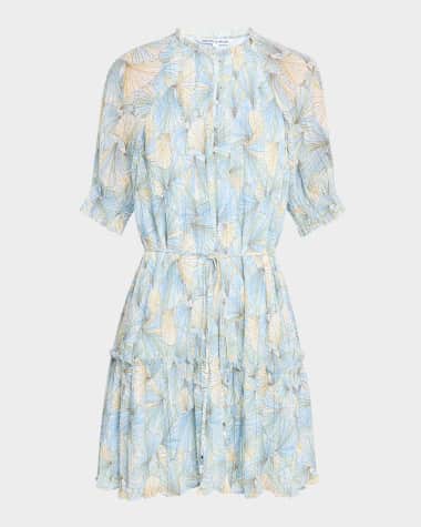 Veronica Beard Dorrie Short-Sleeve Mini Dress