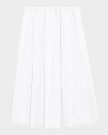 Theory Stripe Pleated Midi Skirt