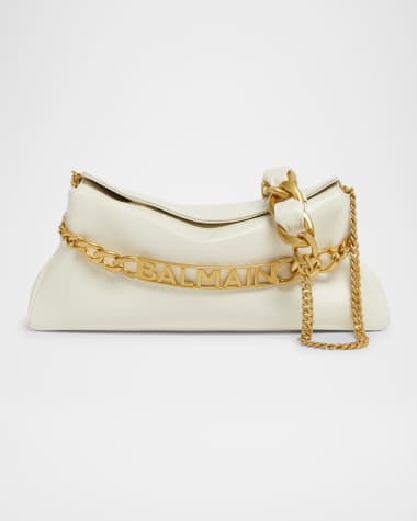 Balmain 1945 Soft Pouch Crossbody Clutch Bag in Crinkled Leather