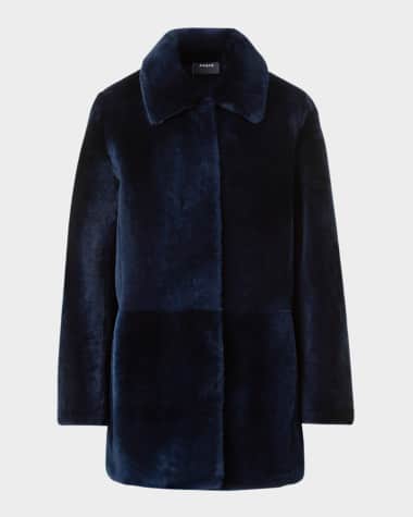 Akris Yaron Merino Sheep Shearling Short Coat