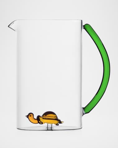 ICHENDORF Animal Farm Turtle Pitcher with Seagrass Handle, 50.7 oz.