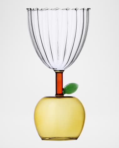 ICHENDORF Fruits & Flowers Stemmed Apple Glass, 9.5 oz