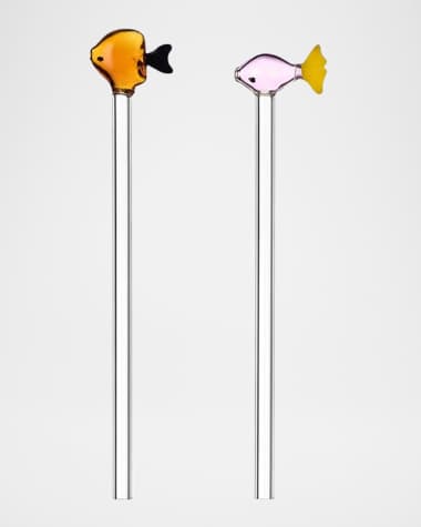 ICHENDORF Marine Garden Fish Straws, Set of 2