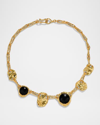 Alexis Bittar Brut Banded Agate Coin Necklace