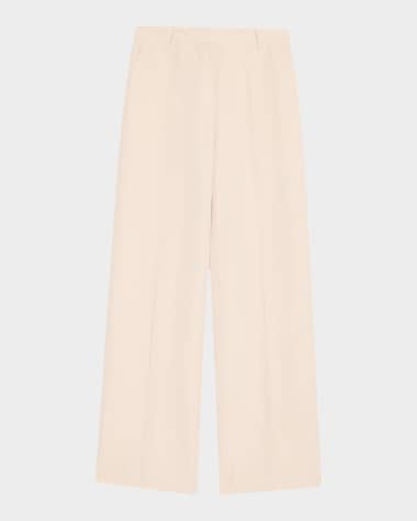 Lafayette 148 New York Gates Wide-Leg Silk-Linen Pants