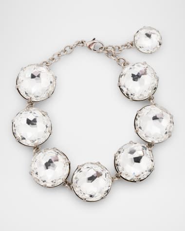 Oscar de la Renta Crystal Bracelet, Silver