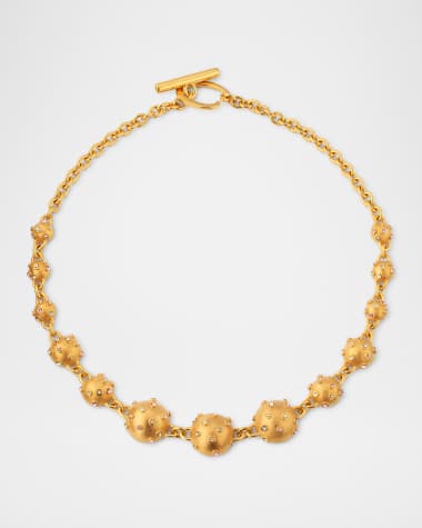 Oscar de la Renta Mini Crystal Half Sphere Necklace
