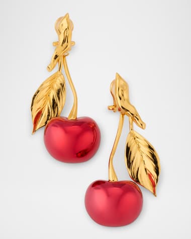 Oscar de la Renta Cherry Earrings
