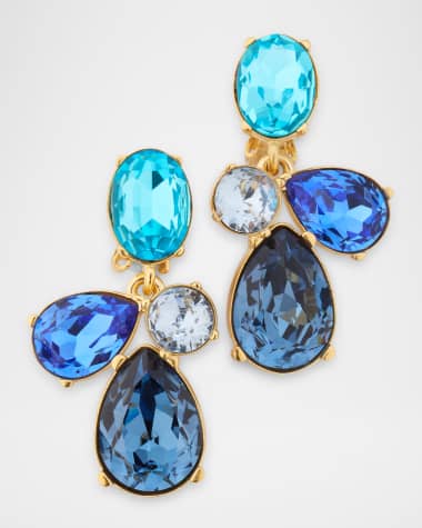 Oscar de la Renta Petal Drop Crystal Earrings