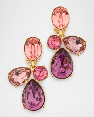 Oscar de la Renta Petal Drop Crystal Earrings