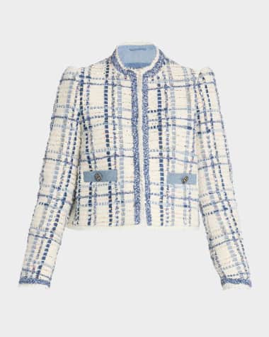 Maison Common Paillette Check Luxury Tweed Jacket