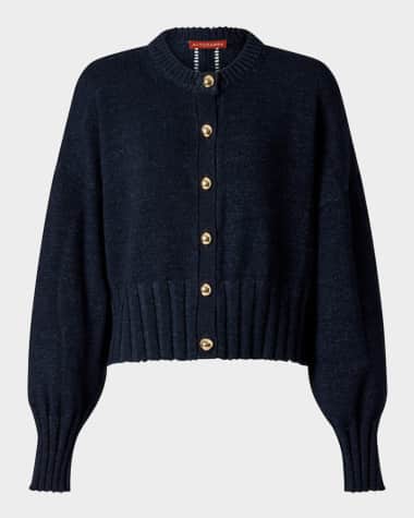 Altuzarra Liam Wide-Rib Crewneck Cardigan