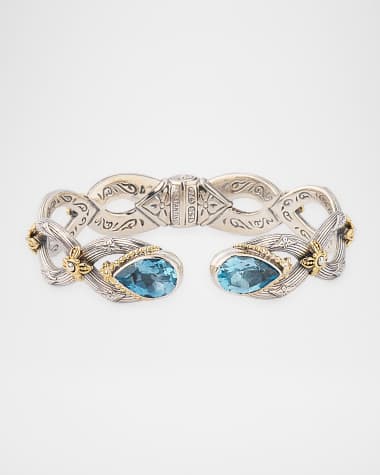 Konstantino Kyma Sky Blue Topaz Cuff Bracelet
