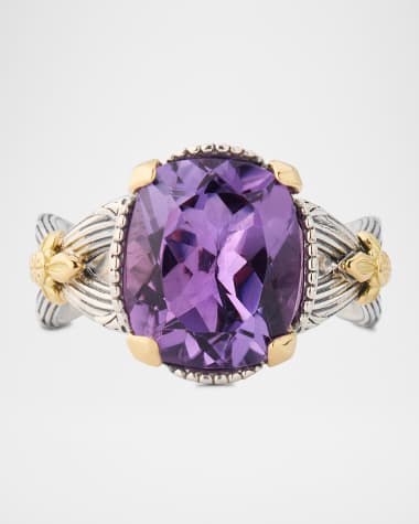 Konstantino Kyma Two-Tone Amethyst Ring, Size 7