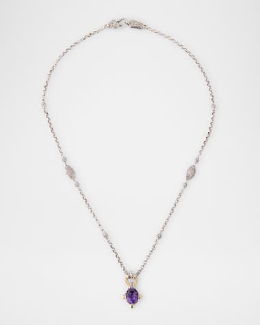 Konstantino Kyma Amethyst and White Sapphire Necklace