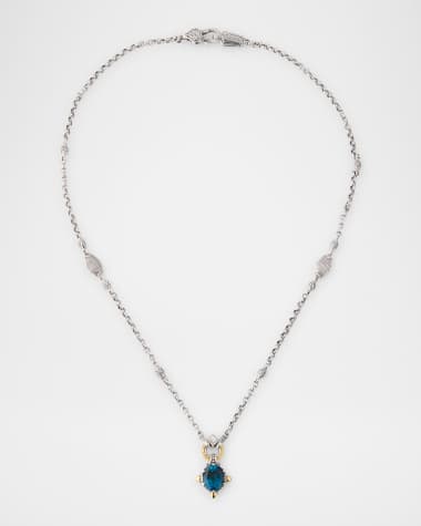 Konstantino Kyma London Blue Topaz and White Sapphire Statement Necklace