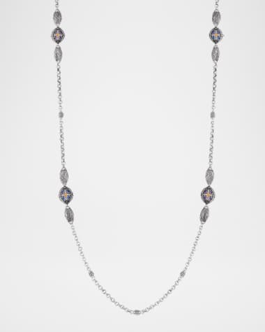 Konstantino Kyma Amethyst and Swiss Blue Topaz Necklace