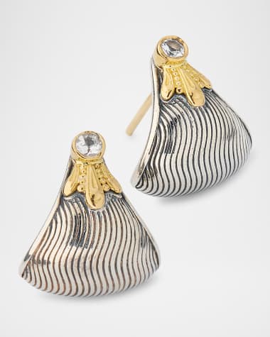 Konstantino Kyma Fan Earrings with White Sapphires
