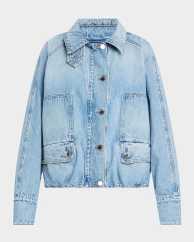 Brandon Maxwell Harper Denim Balloon Jacket