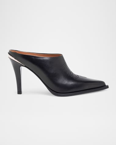 Partlow Lainey Leather Stiletto Western Mules