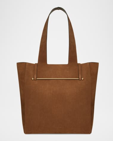 STRATHBERRY Melody Bar-Embellished Suede Tote Bag