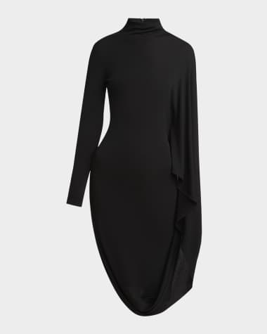 Stella McCartney High Neck Cape Viscose Dress