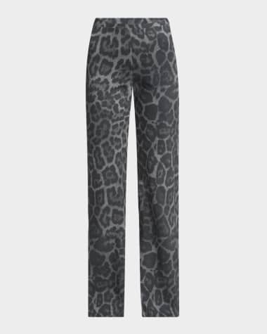 Stella McCartney Flared Leopard Print Pants