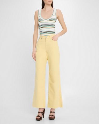 V-Neck Hardware One-Piece Swimsuit