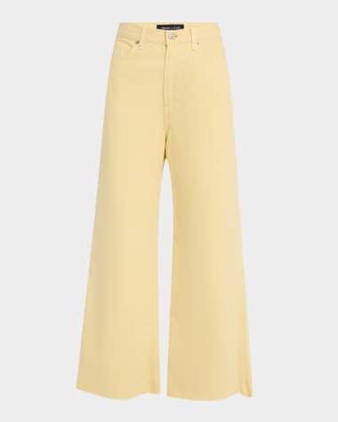 Veronica Beard Taylor Crop High-Rise Wide Jeans