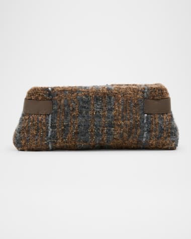 Brunello Cucinelli Essence Sequin-Embellished Fuzzy Clutch Bag