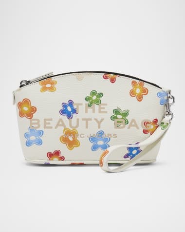Marc Jacobs Wild Daisy-Print Leather Cosmetic Pouch Bag