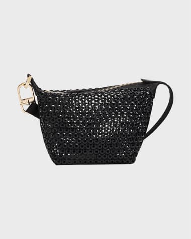 Giorgio Armani La Prima Rhinestone Silk Hobo Bag