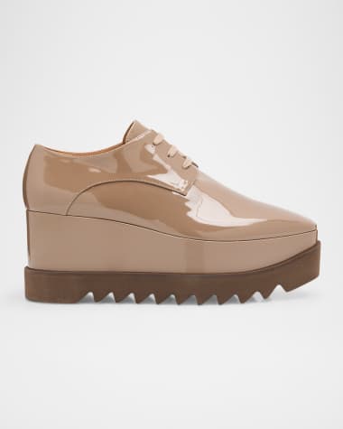 Stella McCartney Elyse Shiny Patent Wedge Sneakers